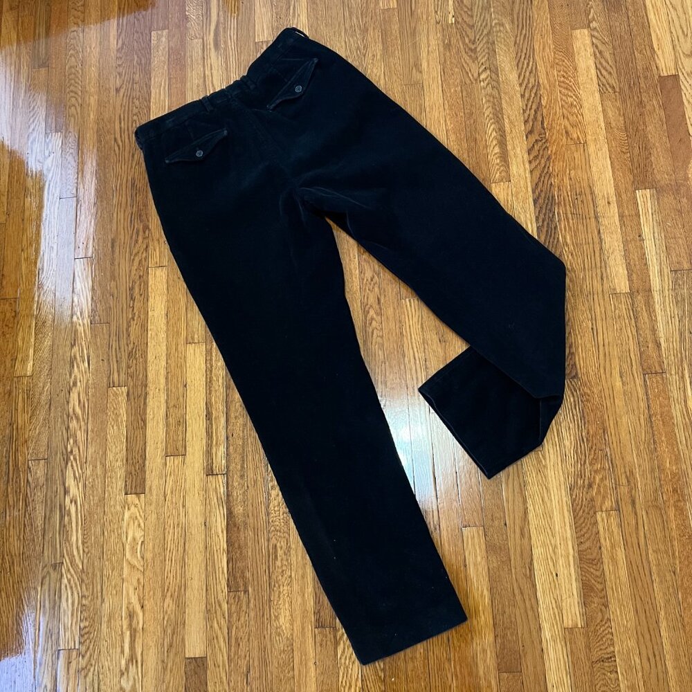 Land's End Heavyweight Black Corduroy Traditional Fit Pants - Men's 33x34 - Picture 2 of 6